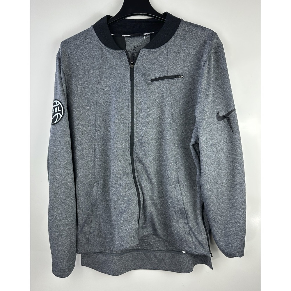 Nike Basketball EYBL Patch Hyper Elite Showtime Jacket Gray Zip Mens XL *Flawed - Picture 2 of 12